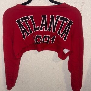 Fashion Nova Red Atlanta 1991 Cropped Sweatshirt